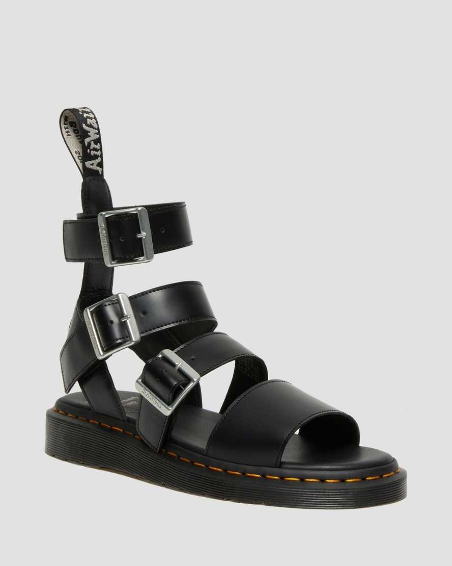 Dr. Martens Gryphon Rick Owens Deri Gladiator Kadın Sandalet - Sandalet Siyah |FOADP0472|